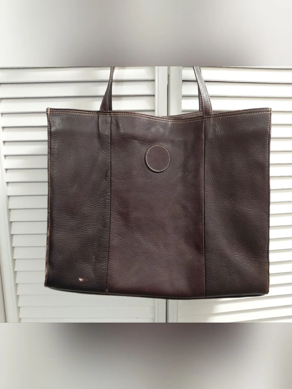Piel Dark Brown Leather Tote Bag